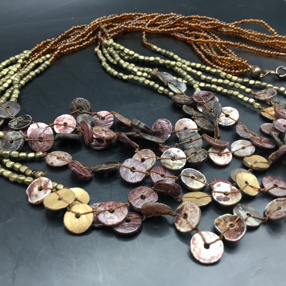Shell Seed Copper Beaded Necklace